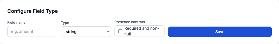 Field type configuration form